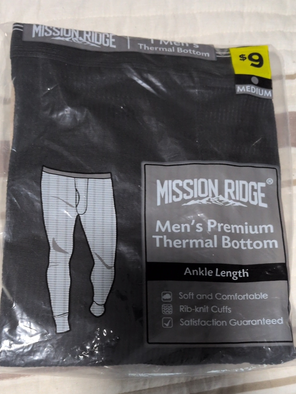 Men's Premium Thermal Bottom - Medium, Black